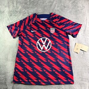 Nike USMNT Dri-FIT Training Soccer Jersey Mens L Navy Red DR4927-688